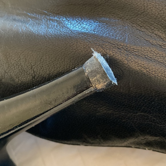 Elegant Nine West Black Peep-Toe Boots - 9 and 1/2 - Picture 4 of 7